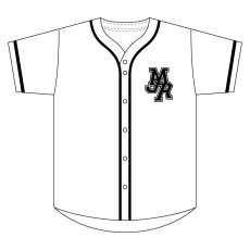 画像1: MJR LOGO ベースボールシャツ（ホワイト） (1)