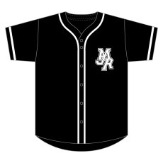 画像1: MJR LOGO ベースボールシャツ（ブラック） (1)